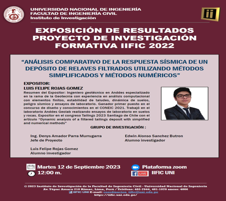 Exposición de Resultados de Proyectos de Investigación Formativa IIFIC 2022